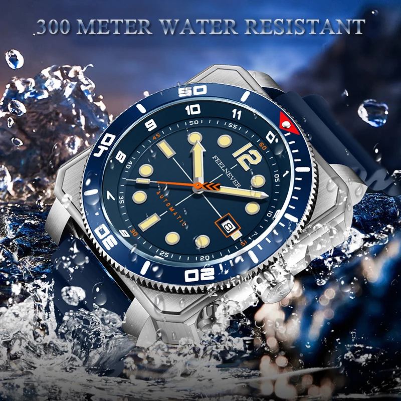 FEELNEVER 2026 Automatic Mens Watch LIGE Luxury Mechanical Watches Men 300M Waterproof MIYOTA 8215 316L Steel Wristwatches Reloj view 4