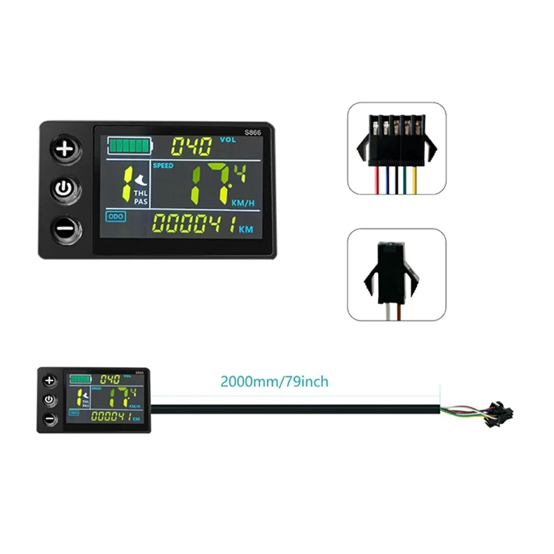

AEF5-Electric Scooter Lithium Battery Modified LCD-S866 Color Screen Instrument 26A Controller Power Booster Throttle Set Replac