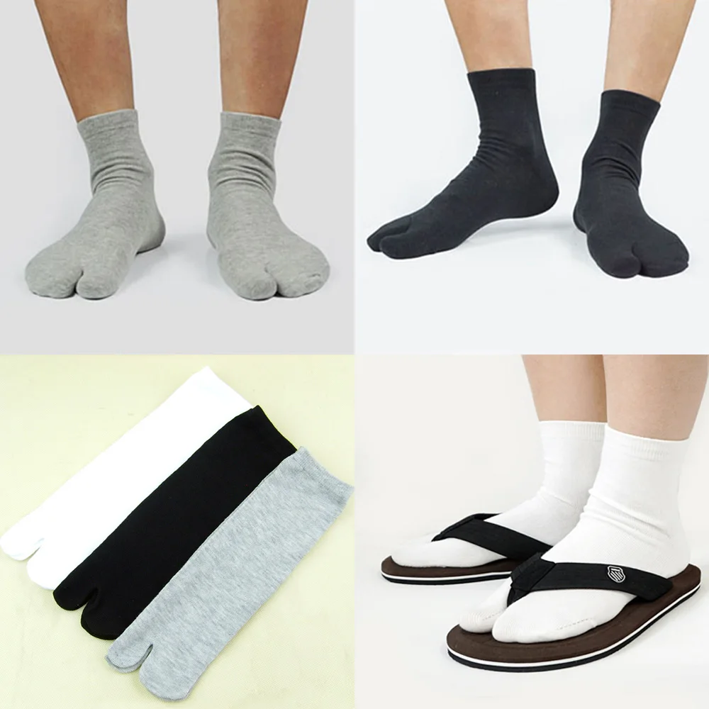 Men/Women Unisex Split Two Toes Geta Tabi Socks Japanese Kimono Flip Flop Sandals Ninja Sock Cosplay Props