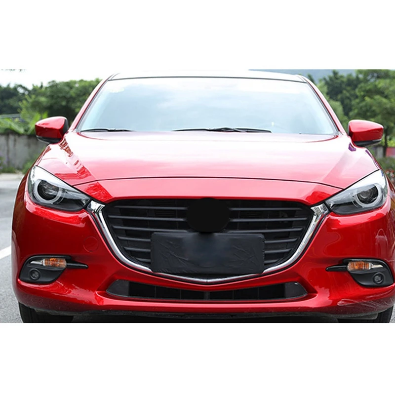 for Mazda 3 Axela 2017 Front Fog Light Eyebrow Cover Trim Sticker Daytime Running Light Decoration Covers