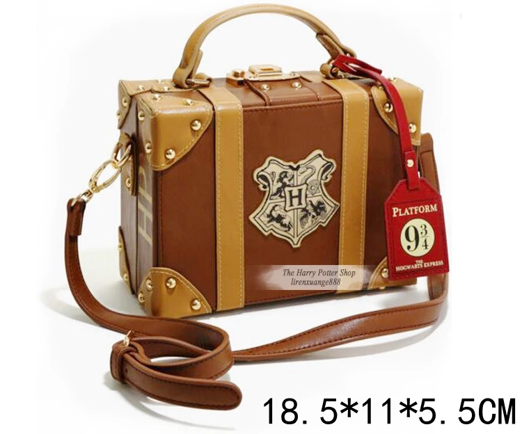 Harry Potter Hogwarts Magic School PU Handbag Shoulder Bags College Platform 93/4 PU Leather Purse Box Handbag for Girls Women