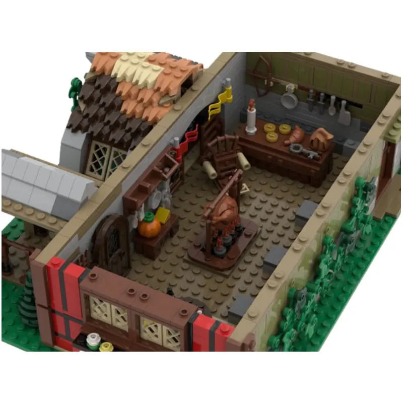 MOC-204305 1363pcs Middeleeuwse Architectuur DIY Kleine Deeltje Montage Bouwstenen Educatief Speelgoed Model Gift Set Ornament