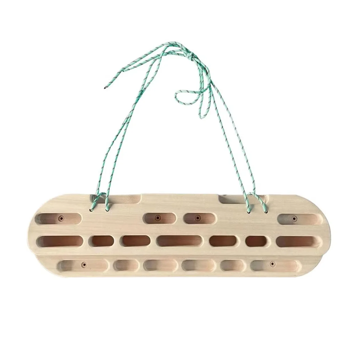 

N18R Wooden Climbing Fingerboard with Hanging Rope, Indoor Outdoor Training Hangboard for Climbers and Athletes
