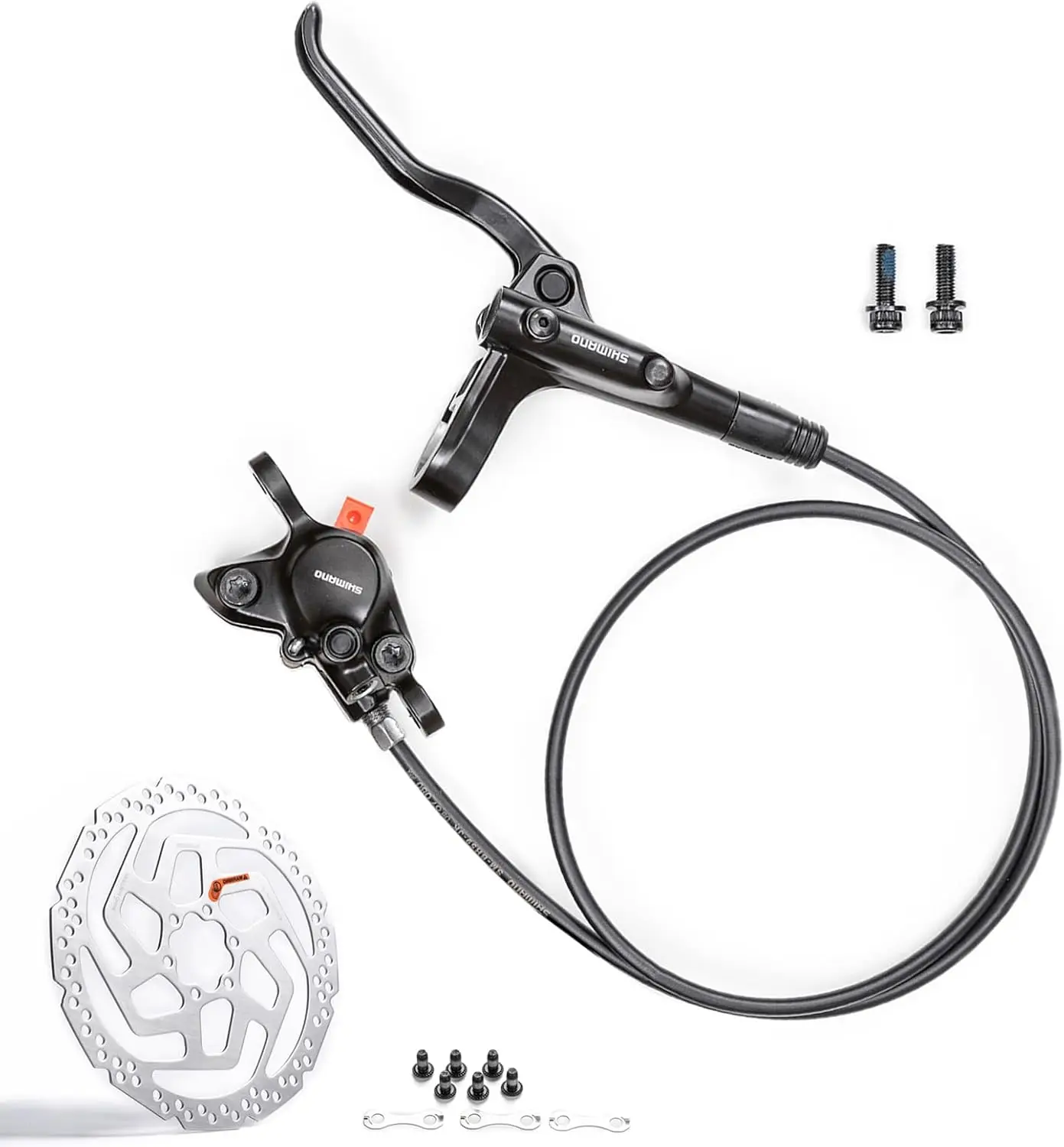 

OEM MT200 Hydraulic Brakes with SM-RT26 160mm / 180mm Rotors, Left Front 800mm Right Rear 1400mm MTB Hydraulic Disc Brakes Alumi