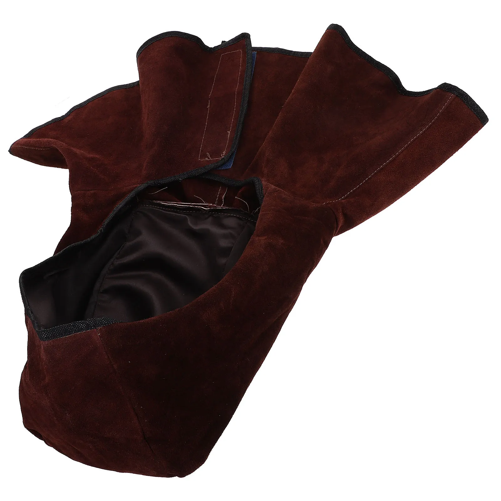 جلد البقر لحام واقية هود قبعات الرقبة الكتف ثنى لهب لحام قبعة دائم مقاومة للحريق