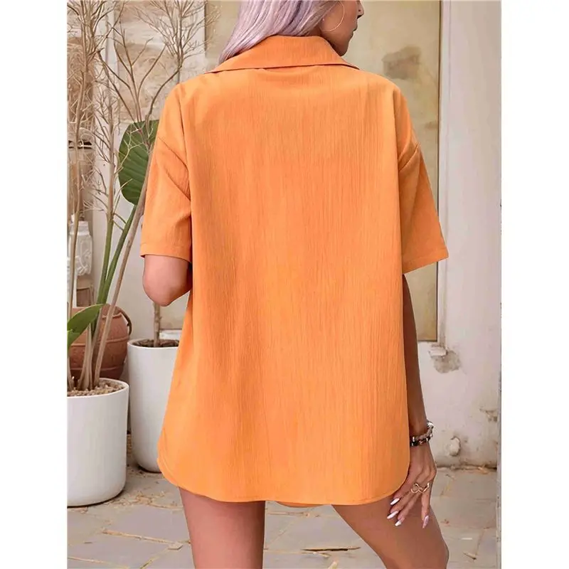 A09P APAFES Set corto estivo da donna in cotone e lino Pantaloncini da 2 pezzi Top Lounge Vacanza al mare Abiti da due pezzi Tute