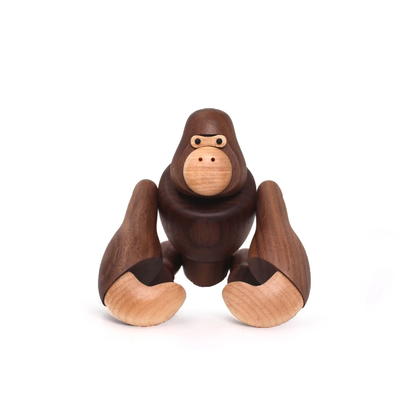 

Wooden Diamond Doll Gorilla Statue Home Decoration Hanging Monkey Accessories Brown Handicraft Accessories Men's Gifts