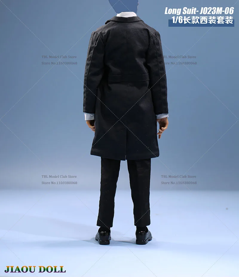 JO23M-06 1/6 Schaal Zakelijke Kleding Kleding Set Mannelijke Lange Pak Trenchcoat Shirt Broek Stropdas Set Fit 12in Soldaat Action Figure