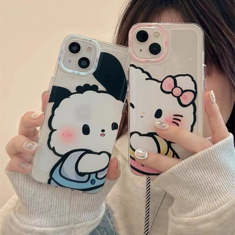 جراب هاتف Miniso Hello Kitty ، غطاء لطيف لهاتف iPhone 14 Pro ، 14Plus ، XS ، X ، SE ، 11 Pro Max ، 13 ، 12 Pro Max ، XR ، 8 Plus ، Sanrio ، Pochacco