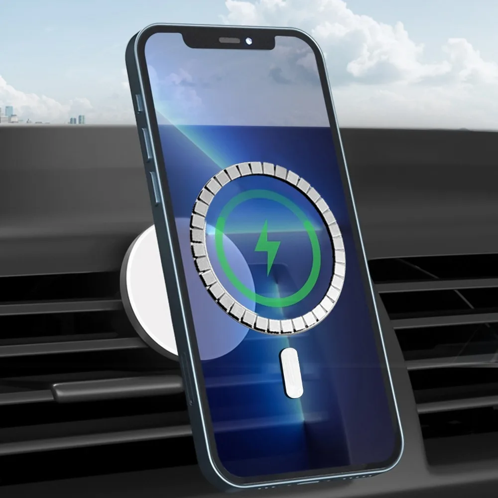 Pegatinas de anillo de Metal con imán fuerte, lengüeta de junta de anillo magnético de carga inalámbrica Magsafe para IPhone 17/16/15 Samsung Huawei Xiaomi