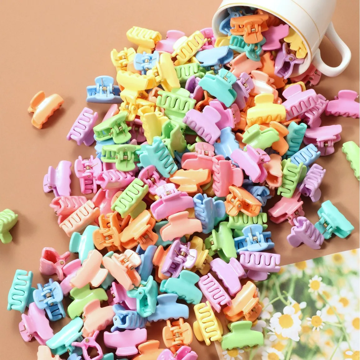 10 Stück Bonbonfarbene, bunte, rechteckige, kleine Haarklammern für Damen, Mädchen, Kinder, dünnes Haar, rutschfeste Haarklammer, niedliche Haar-Accessoires