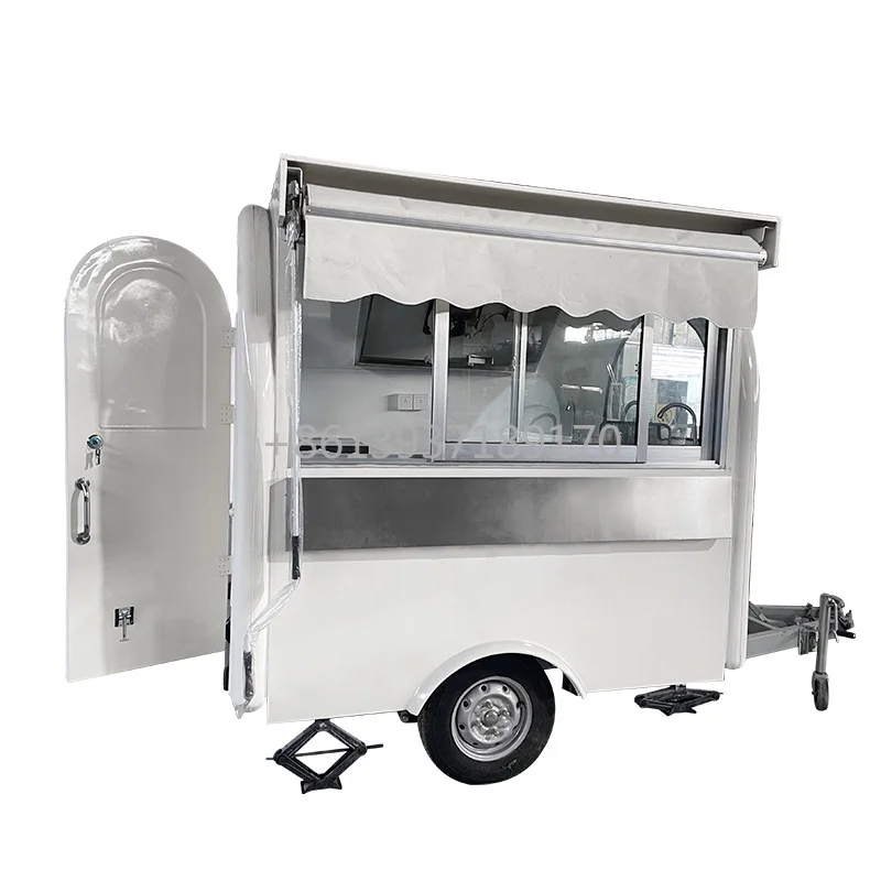 

Custom Round Food Cart Food Truck Trailer Freezer Foodcart Mobile Food Trailer Ideal for Bubble Tea Coffee and Baking Equipment
