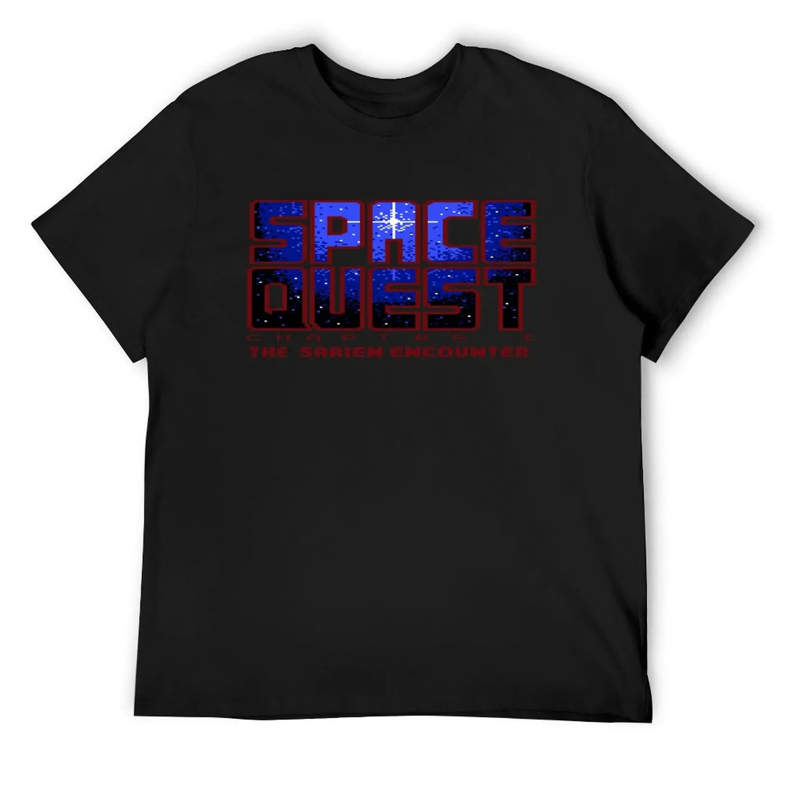 Space Quest 1 Pixel Style - Retro DOS game fan print T-Shirt oversized customs t shirts for men cotton