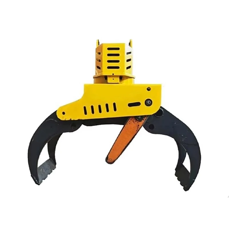 Fully Automatic Hydraulic Log Grapple Cutting Saw for Excavator Felling Log Gripper Saw