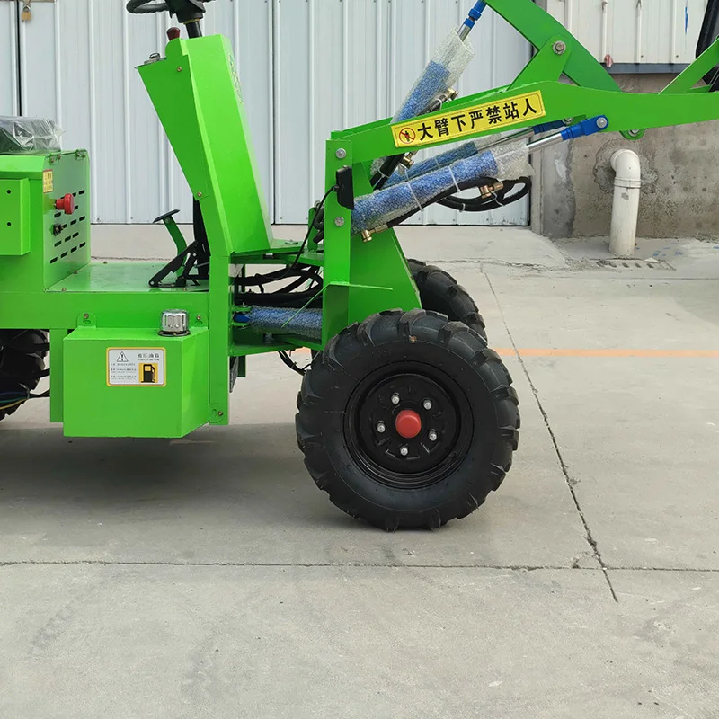 Small multi-functional 600 kg electric mini front-end loader tractor with battery powered