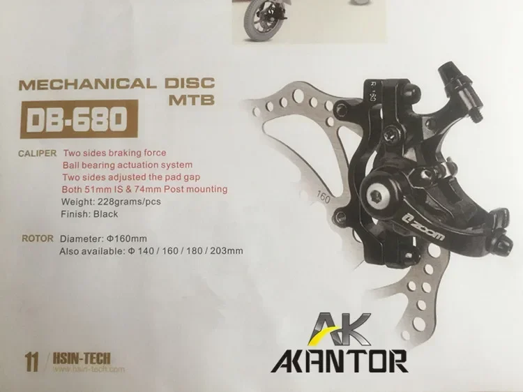ZOOM Aluminiumlegierung MTB Fahrrad Scheibenbremse Mountainbike Straßen-MTB Fahrrad Mechanische Bremssattel-Scheibenbremsen Doppelbremse – Detail 1