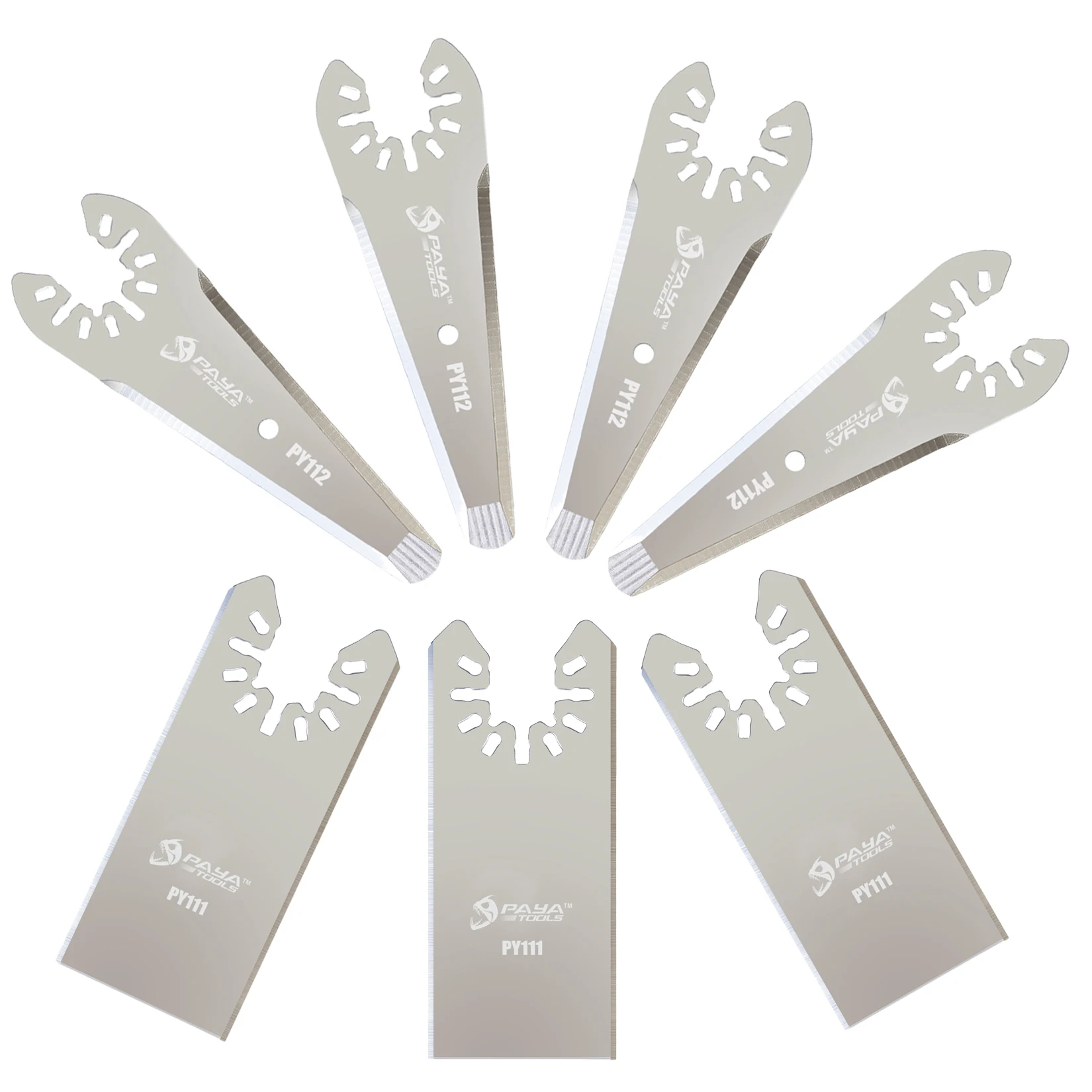 PAYA 7PCS Oscillating Caulking Cutter Set Quick-fit Stainless Steel Multitool Scraper Blades for Caulk Adhesive Sealant Removal