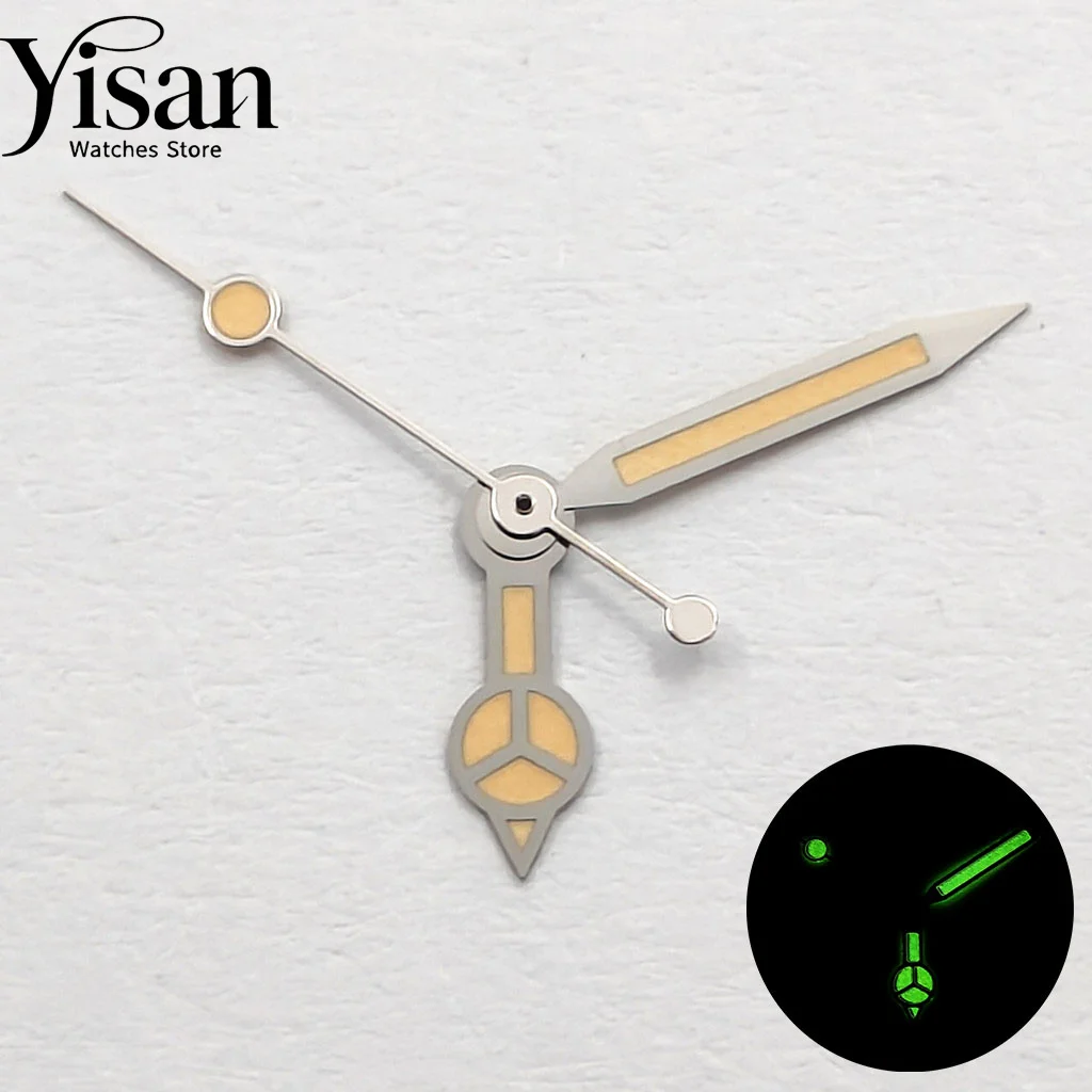 Silver Yellow Watch Hands Green Luminous Fit NH35 NH36 ETA 2836 2824 PT5000 Miyota 8215 8205 DG3804 Movement Watch Accessories