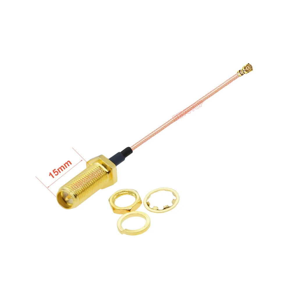 10pcs/lot BEVOTOP SMA to 15MM Thread SMA Female / RP-SMA Female to u.FL 1 Female Jack RG178 Jumper RF Coaxial Cable