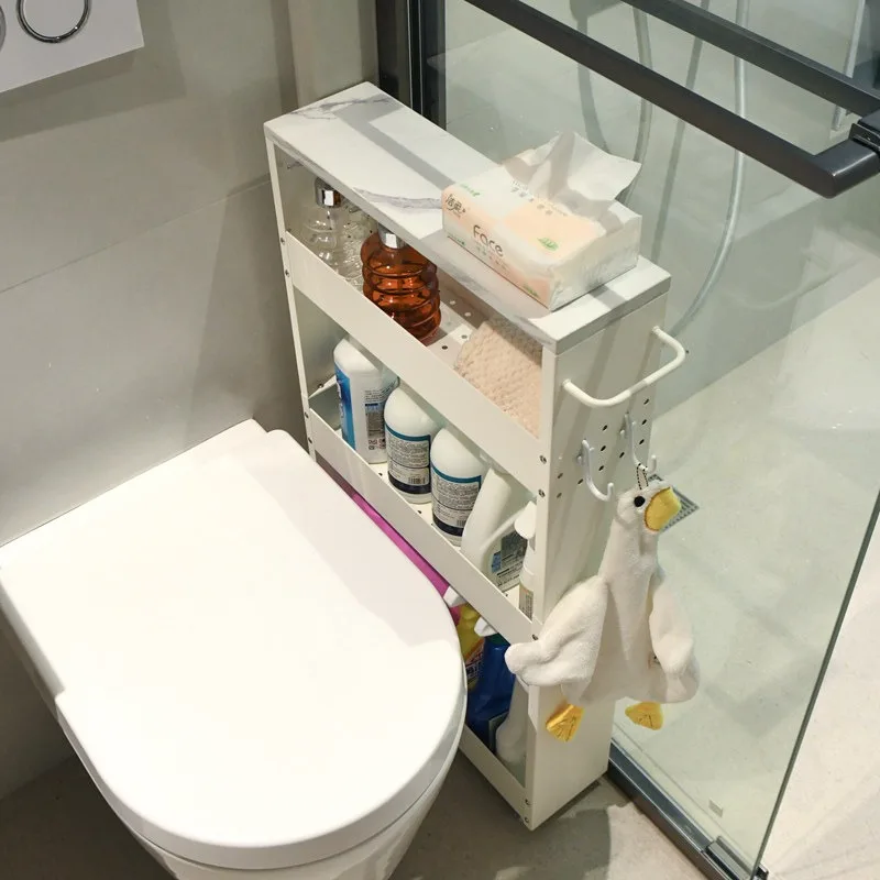 Bathroom crevice locker toilet side crevice storage rack toilet next to washing machine narrow crevice storage cabinet toilet