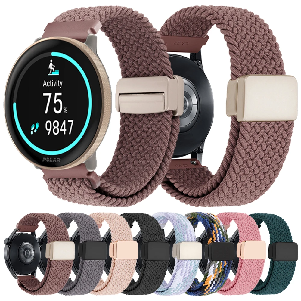 Bracelet de montre à boucle en Nylon, 20mm 22mm, pour POLAR VANTAGE M3 M2 V3, Bracelet de Sport tressé POLAR IGNITE 3 2/UNITE 2/GRIT X Pro/Pacer Bracelet de montre à boucle en Nylon, 20mm 22mm, pour POLAR VANTAGE M3 M2 V3, Bracelet de Sport tressé POLAR IGNITE 3 2/UNITE 2/GRIT X Pro/Pacer