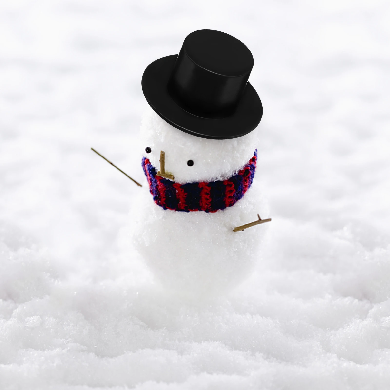

60Pcs Snowman Hats for Crafts Mini Cylinder Hat Fine Workmanship Decorative Tops Hat for DIY Decoration Festival Party Use
