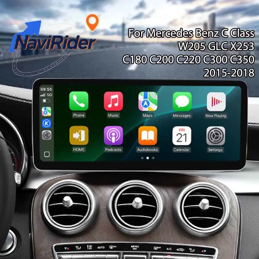 12.8inch Ultra-thin Screen For Mercedes Benz C Class W205 GLC X253 C180 C200 C220 C300 C350 2015-2018 Navigation Linux Bluetooth