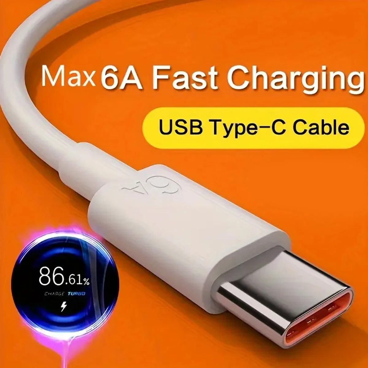 Type C Data Cable 6A Fast Charging USB A Charger Cord 1M 2M Durable Sync Wire for Smartphones Tablets Home Office Travel Use