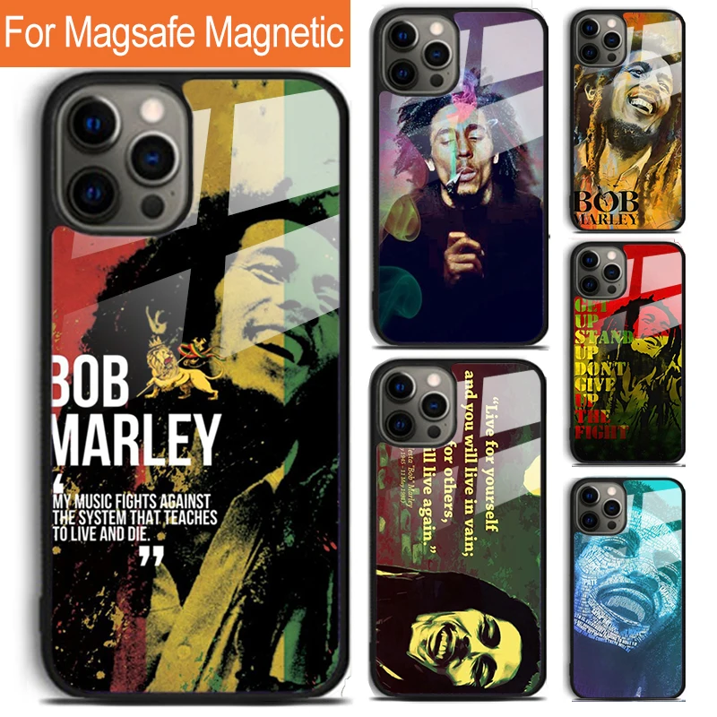 Bob Marley Quotes Rasta Reggae Phone Case For iPhone 16 15 14 13 12 11 Pro Max Plus Magsafe Magnetic Wireless Charging Cover