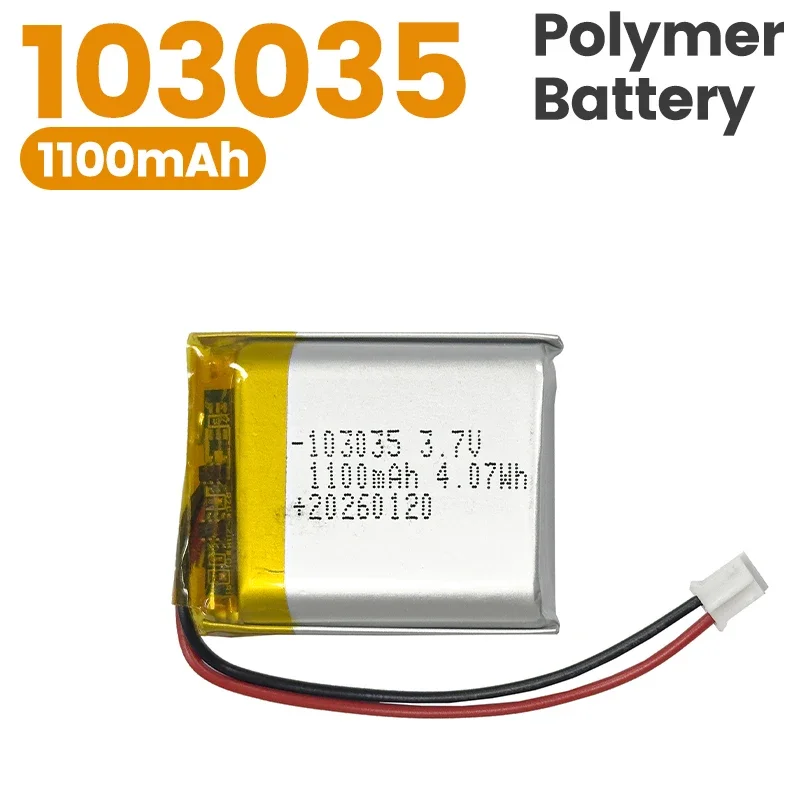 Rechargeable 103035 Polymer Battery 3.7V 1100mAh for Smart Instrument Driving Recorder 503035