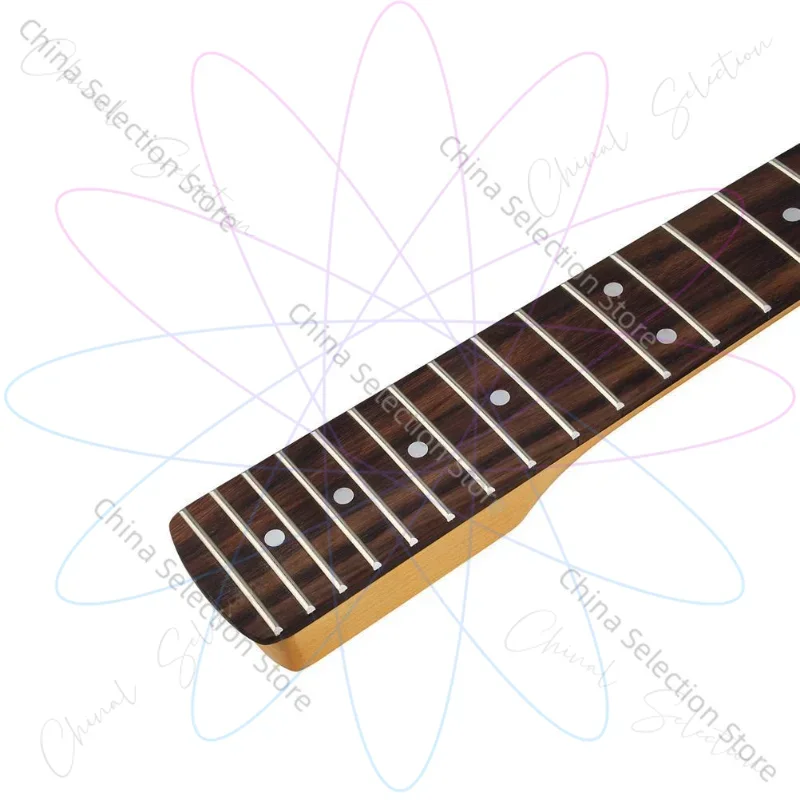 [Matte Yellowish] for ST Guitar Neck 22 Fret Electric Guitar Neck, Rosewood Fingerboard, with Back Midline