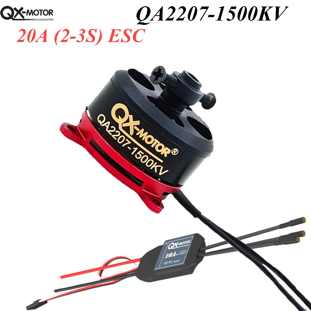 QX-MOTOR 1500KV QA2207 Brushless Motor With 20A ESC For rc drone Fixed-wing Aeroplane Airplane KT F3P