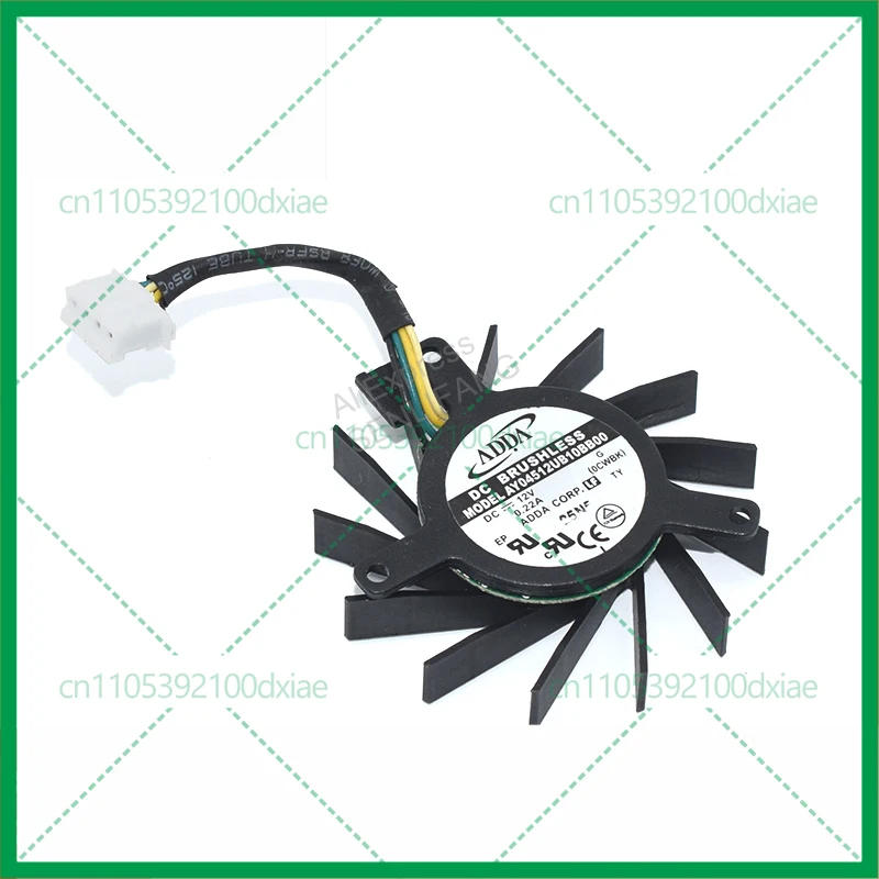 3pcs For AY04512UB10BB00 12V 0.22A hole distance 3.4-3.4-2.6 diameter 4.4cm four-wire card fan
