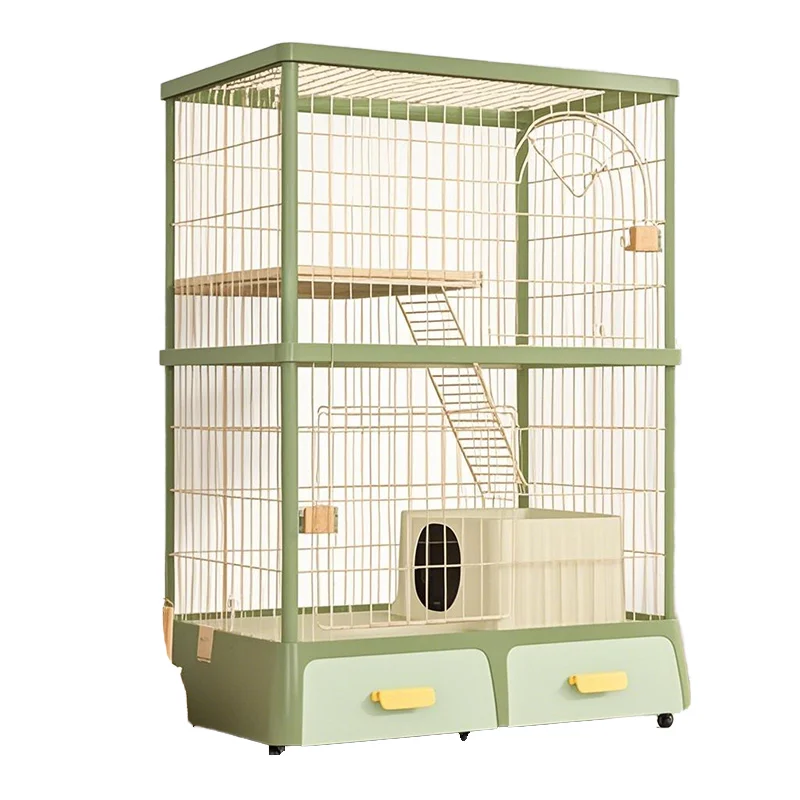 Surprise Price Cat Cabinet Solid Metal and Plastic Pet Cage with Button Closure Small Animal Pattern Design for Cats