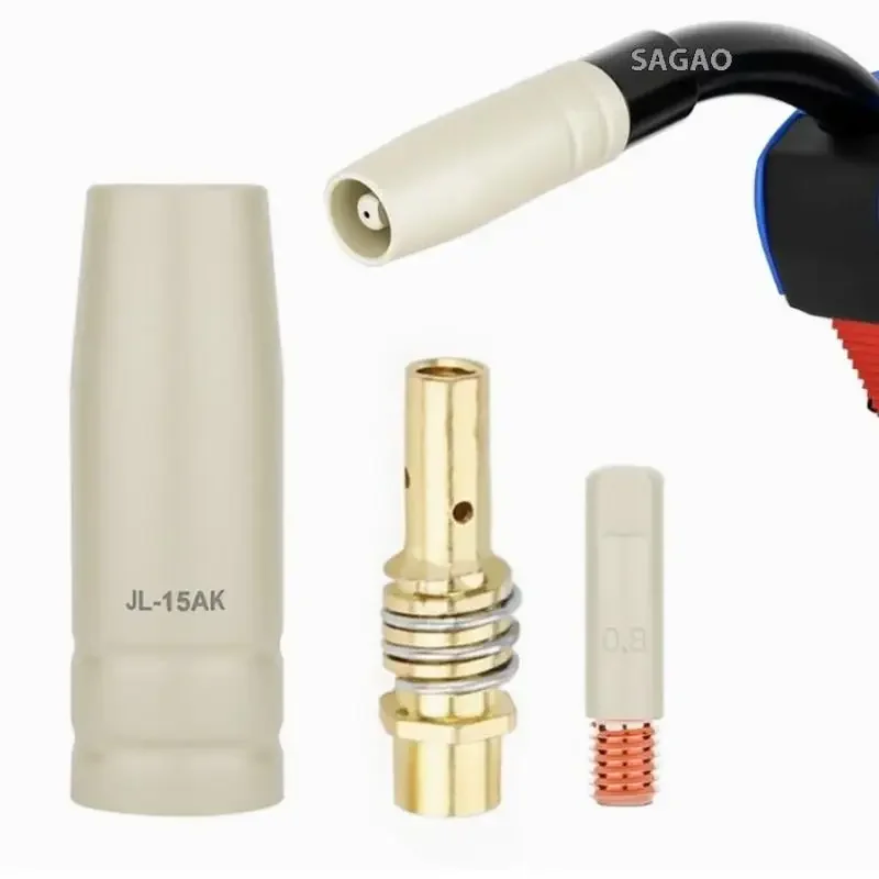 3PCS/Pack, MB-15Ak Mig New Coating Ceramic Non-stick Welding Slag Conductive Protective Nozzle European Shielded Accessorie