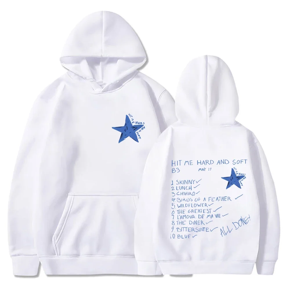 Billie Hit Me Hard and Soft Printed Hoodie Men's Women's Hip Hop Hooded Sweatshirts Fashion Fleece Casual Oversized Pullovers