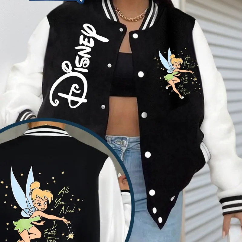 

Disney Tinker Bell Shining Winter Jacket Women's Y2K Style Jacket Coat Autumn/Winter New Casual Fashion Unisex Streetwear