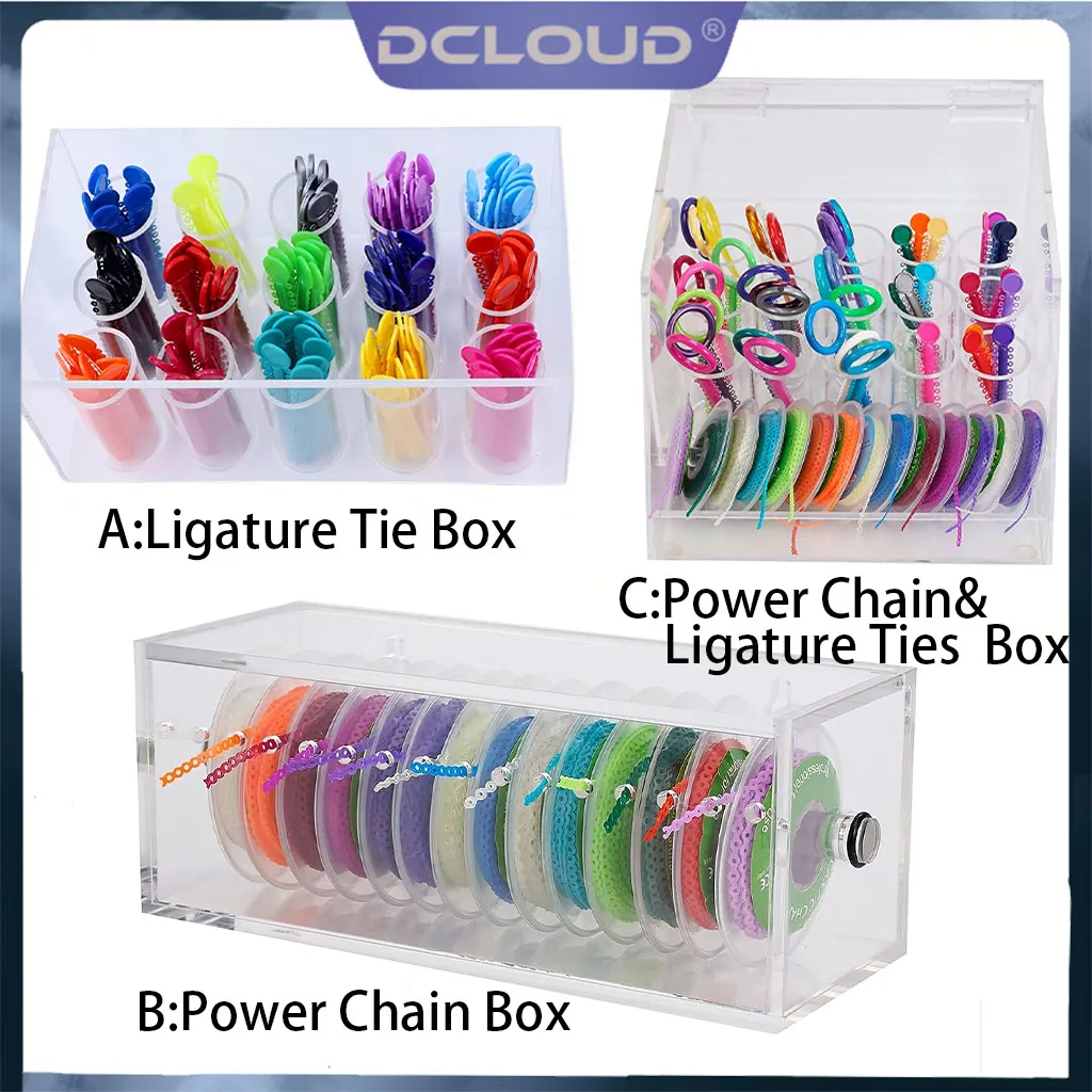 

1Pc Dental Orthodontic Power Chain Placer Organizer Elastic Ligature Tie Storage Box Arcylic Dispenser Holder Case Dentist Tools