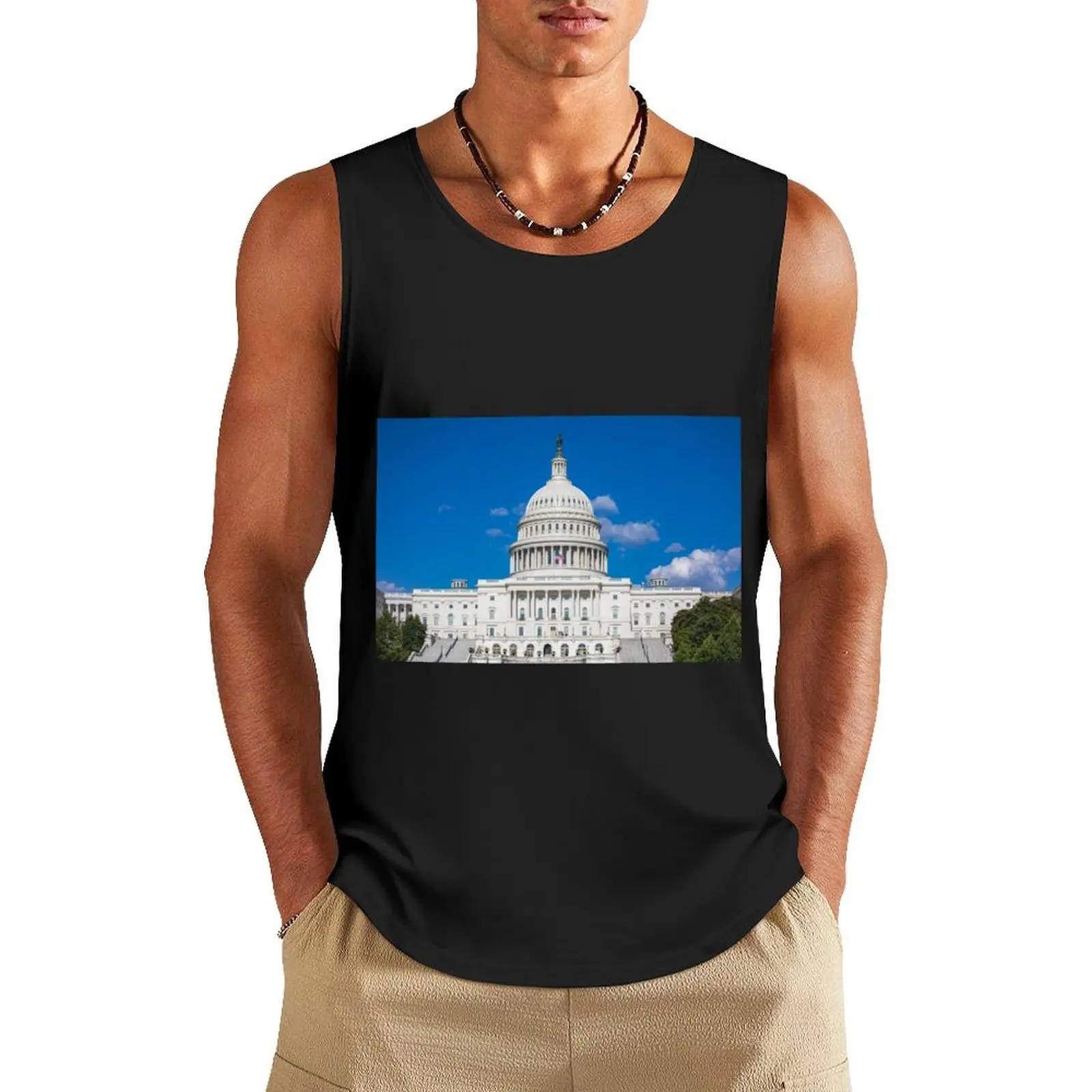 

U.S. Capitol in Washington, DC Tank Top gym t-shirts man Gym clothes plain t-shirt summer 2025