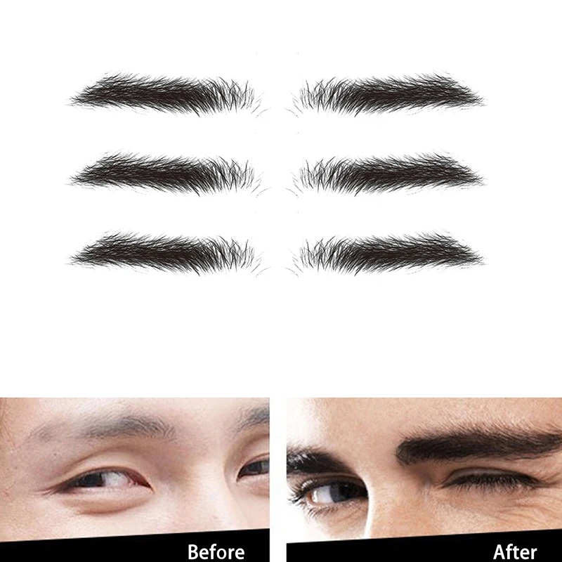 10 Pairs Eyebrow Tattoo for Men Realistic Fake Eyebrows Popular Transfer Sticker