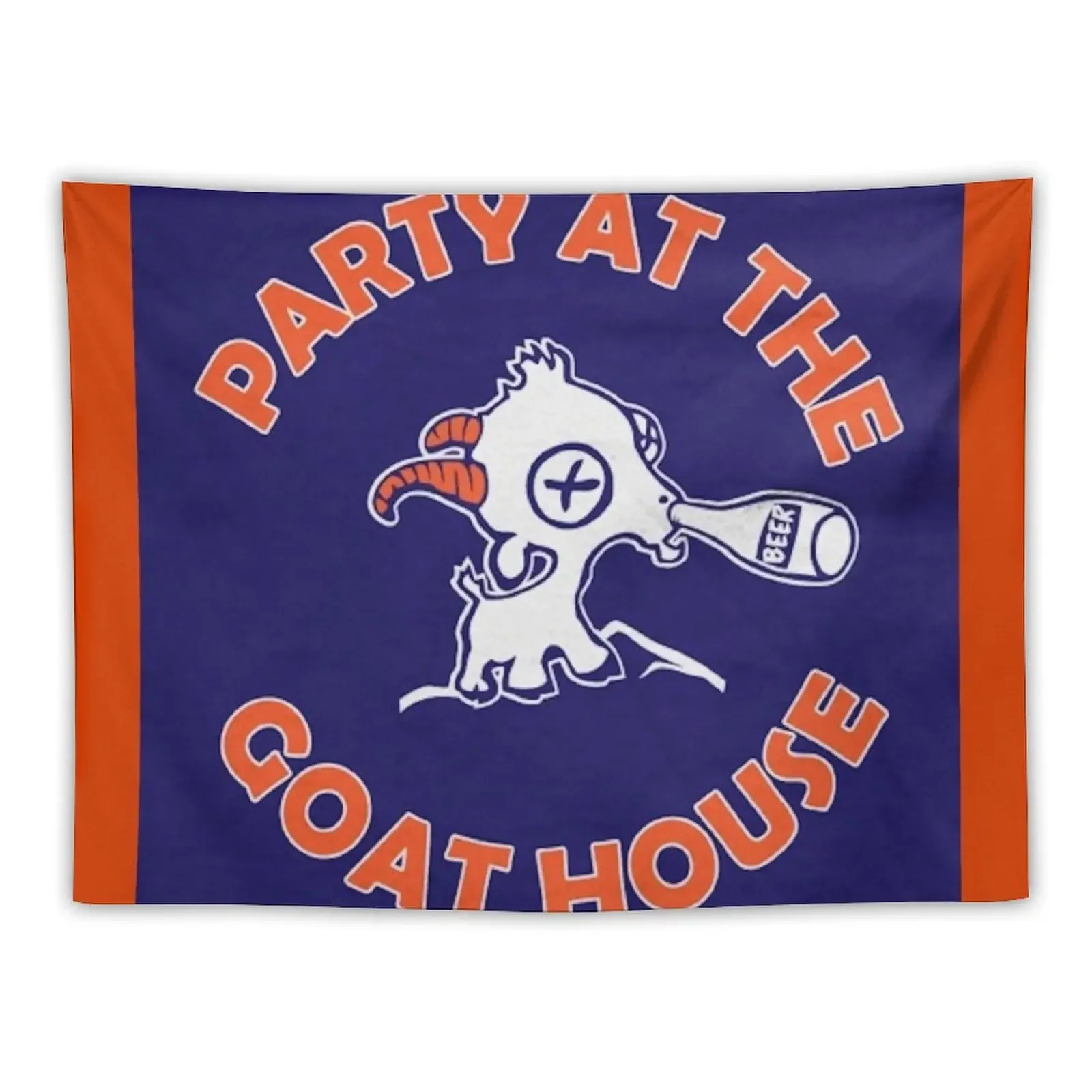 

Party at the Goat House (Blue) Tapestry Living Room Decoration Room Decor Cute Wall Hanging Decor Tapestry