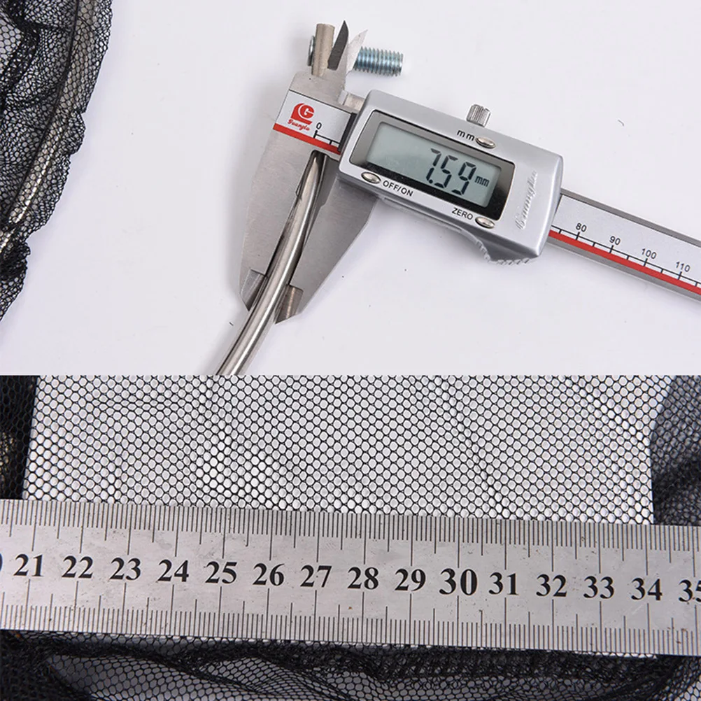 

40cm Stainless Steel Net Head Dense Hole Nylon Fishing Net Strong Anti Corrosion Seawater River Boat Suitable Most Nets
