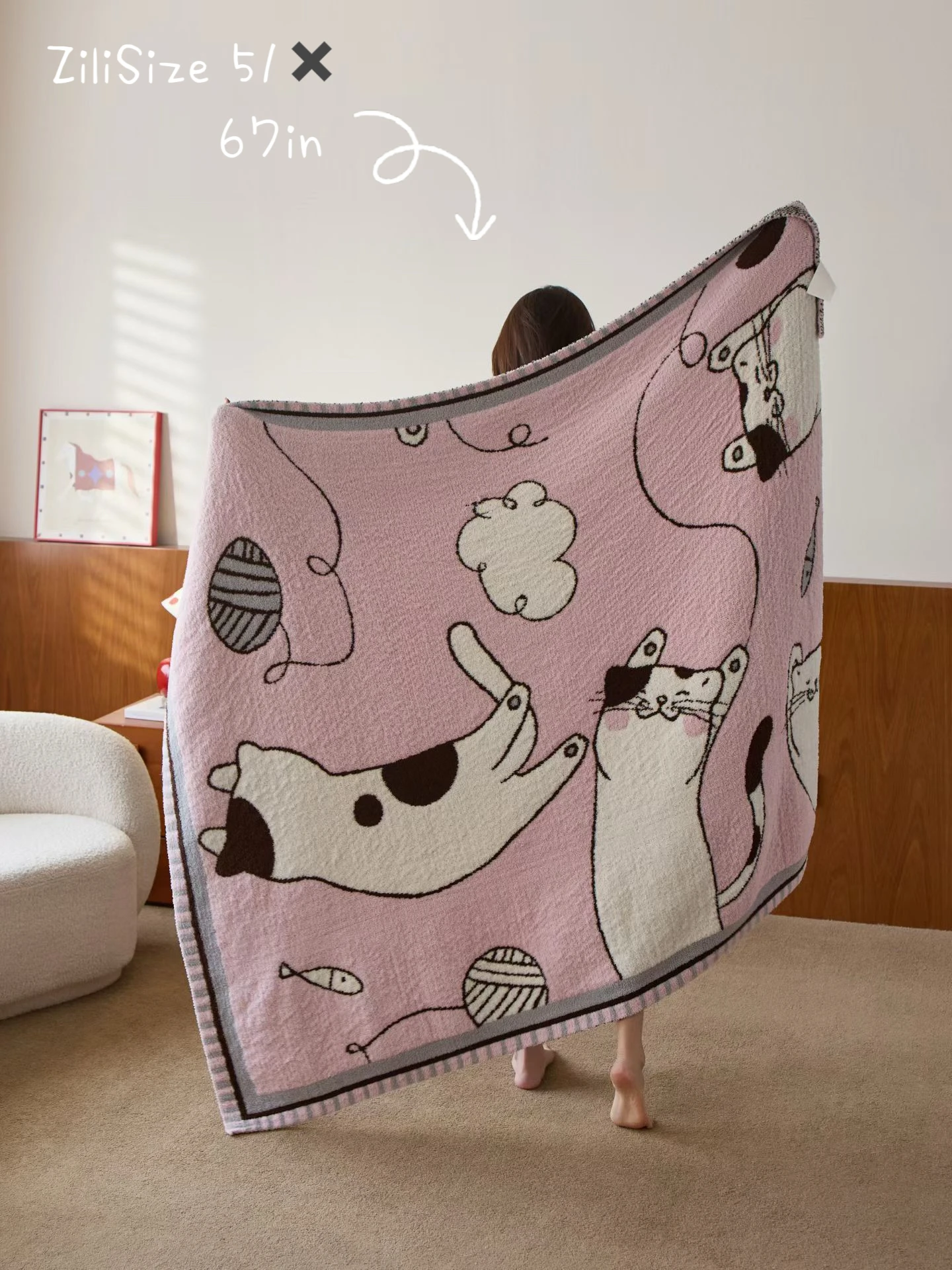 Cats Throw Blanket for Home Decor and Outdoor Activities Bed Plaid Blankets & Throws Sofa Bedspread, Sofa cover