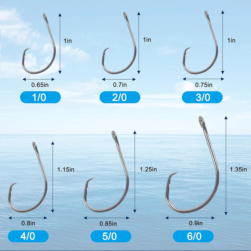 170Pcs Fishing Circle Hooks Kit High Carbon Steel Catfish Hooks with Power Quick change Clips for Bass Catfish Fishing rig