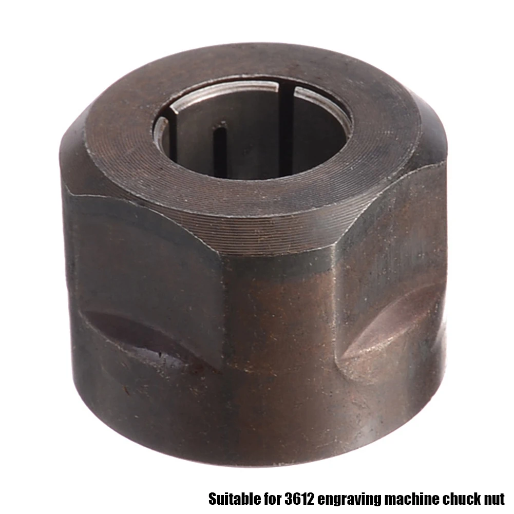 

12.7mm 1Black Metal 1/2" Collet Nut Plunge Router Parts For 1Makita 3612 Engraving Machine Plunge Router 20 X 27mm