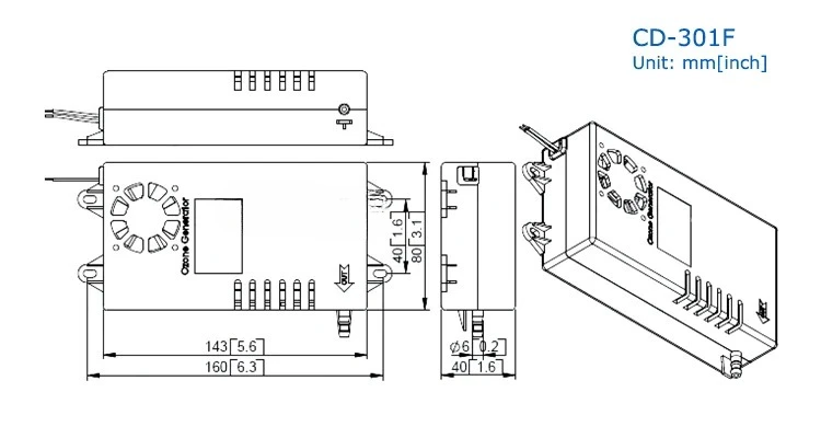 

CD-301F 300-400mg AC/DC Ozone Generator Module with Fan Intergrated Built-in Pump