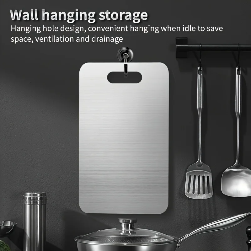 316 Stainless Steel Panel and Chopping Board Kitchen Household Thickened Double Sided Cutting Board Block Kneading Dough Board