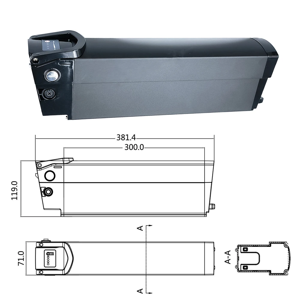 Lithium-ion Battery Pack for Electric Bikes, Replacement, 48V, 10Ah, 14Ah, 672Wh, for 750W, QuietKat Bandit