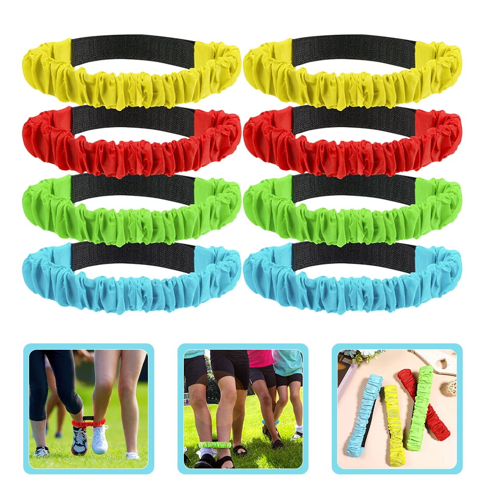 

8 Pcs Foot Gaiter Game Legged Race Ties 3 Straps Supplies Creative Props Field Day Games Ropes Equipment Child