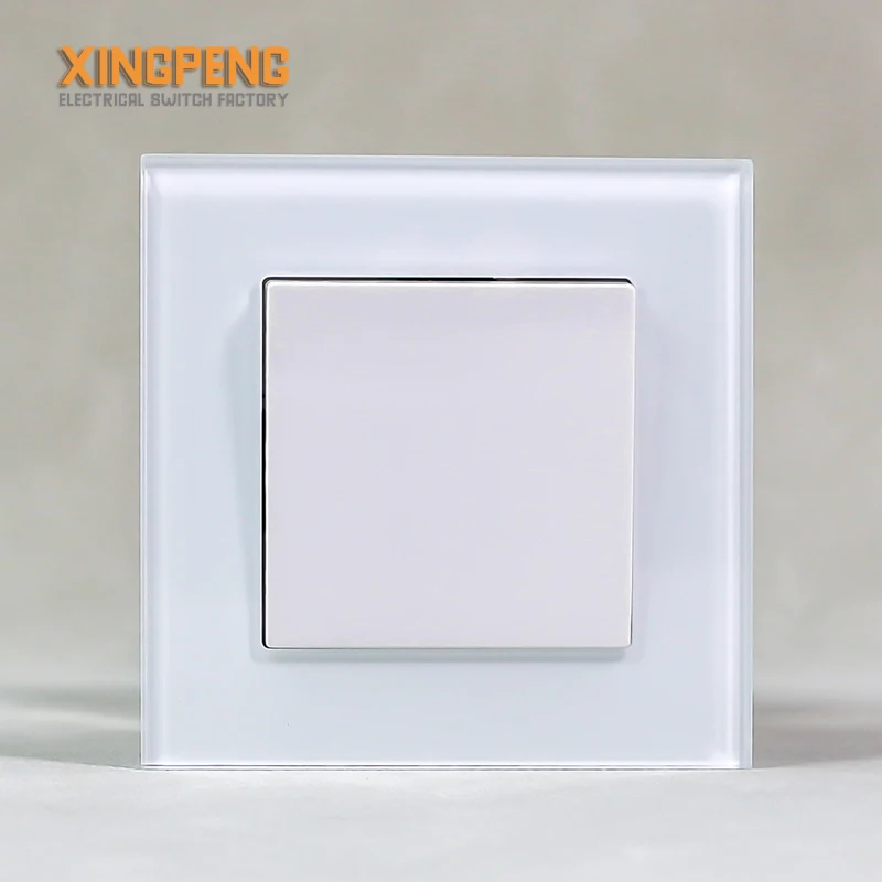 Tempering Glass Panel European Standard High Quality Electrical Power 1 2 3 Gang 1 Way 2 Way 3 Way Wall Embedded Light Switch